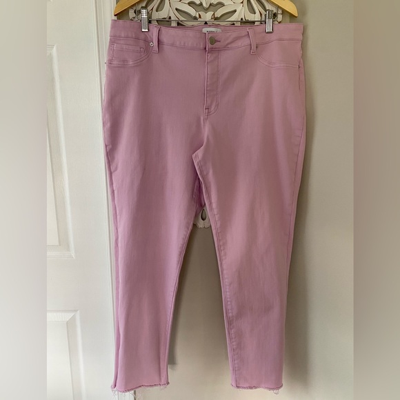 Pistola Plus Pink Purple Straight Skinny Raw Hem Girly Color Denim Jeans - Picture 1 of 7